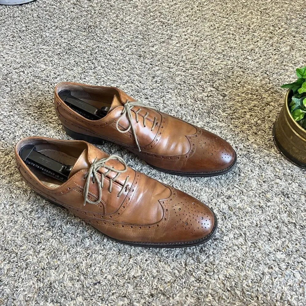 Johnston & Murphy Shoes Tyndall Wingtip Oxford Shoe Brown Leather Men’s 13 M